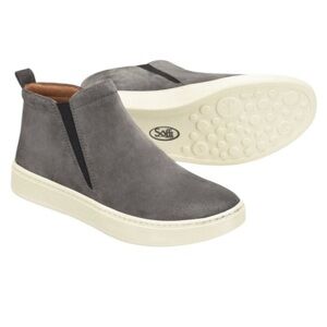 Sofft Britton Gray Waterproof Suede Slip-On Sneakers 7.5